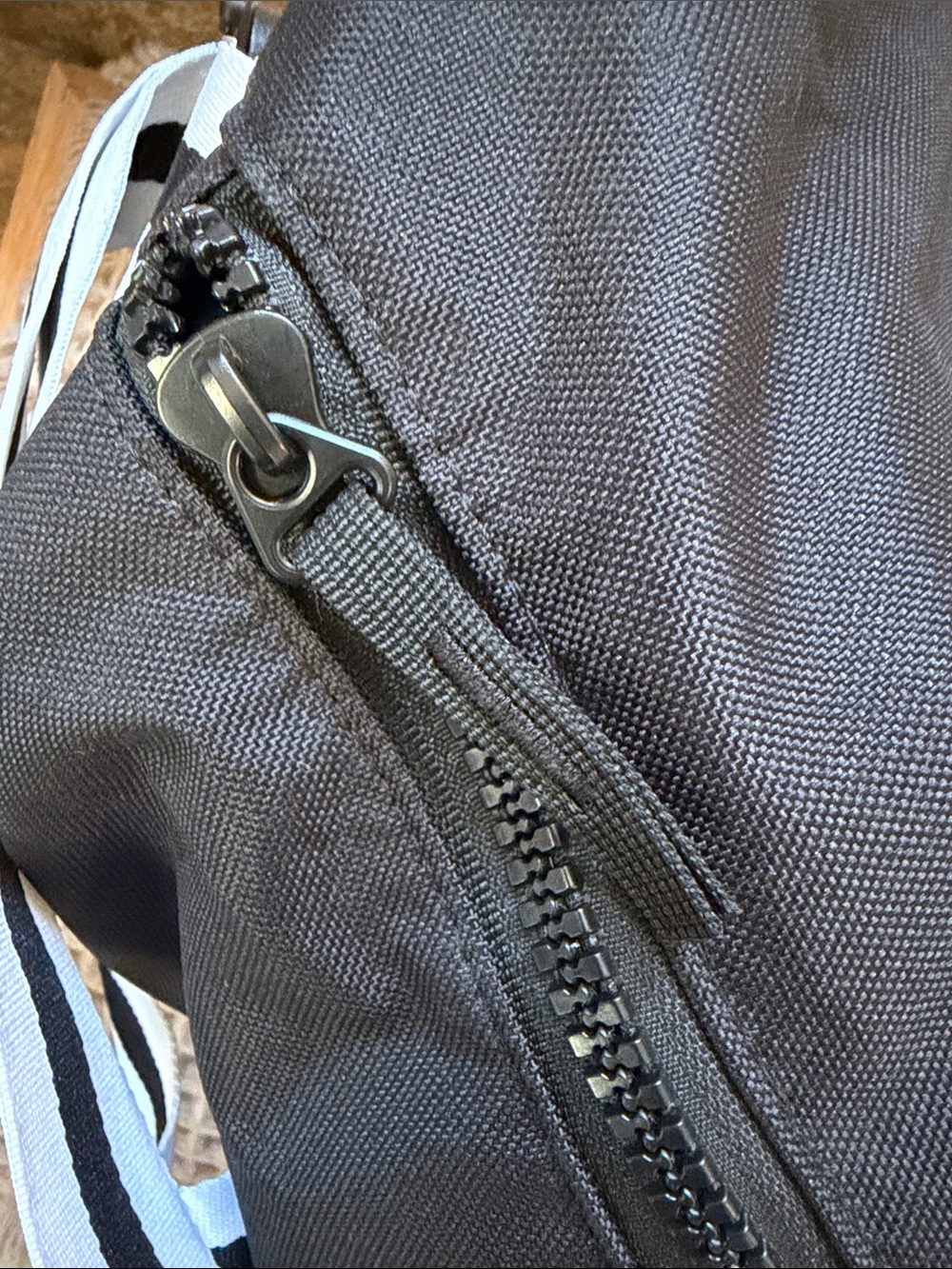 Nike Black Duffel Bag with White Swoosh and Striped Straps overnight gym sports - Picture 8 of 11